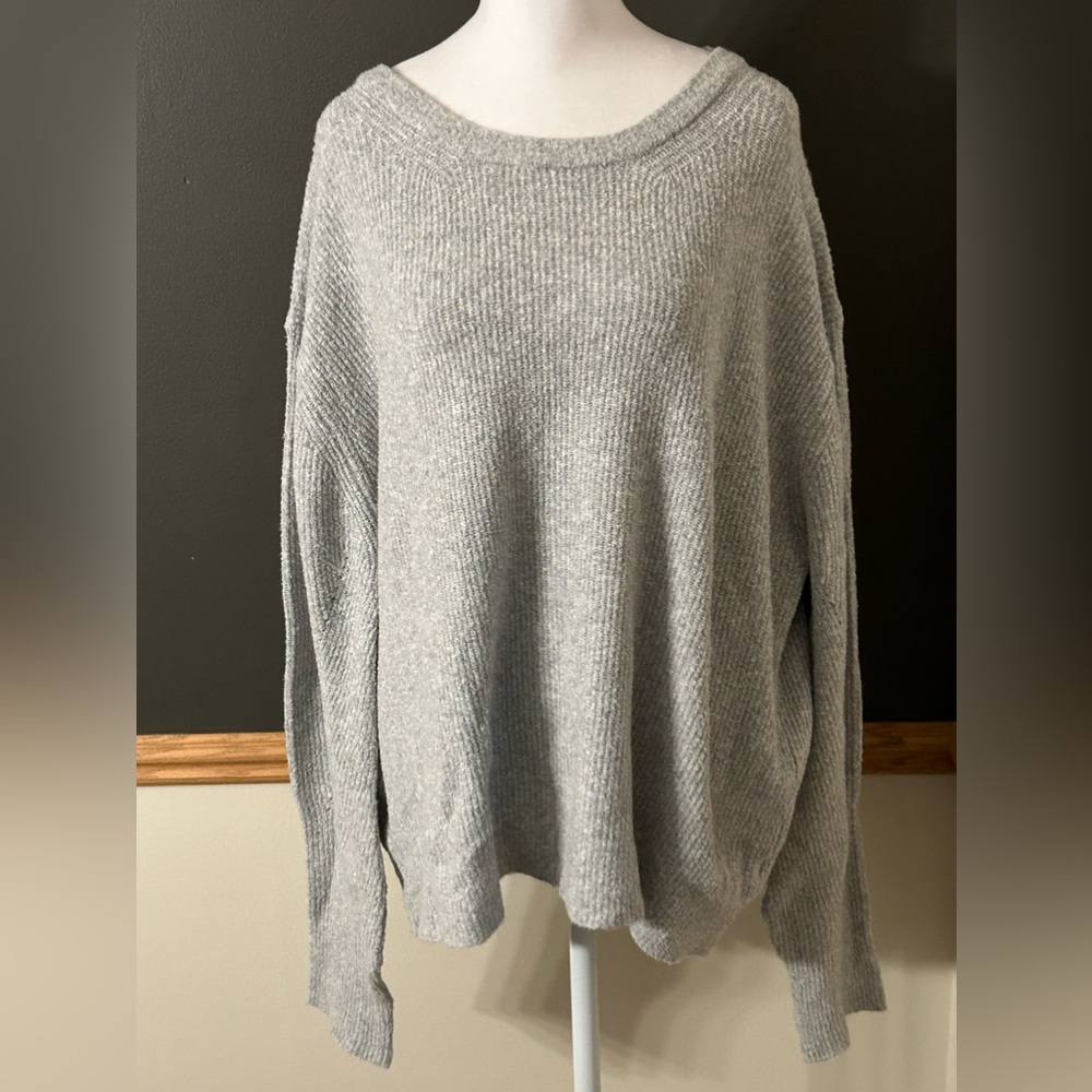 Line The Label Gray Cotton Cashmere Blend Sweater Size Large